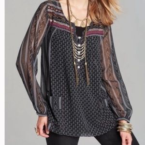 Free People Black and Grey Tunic